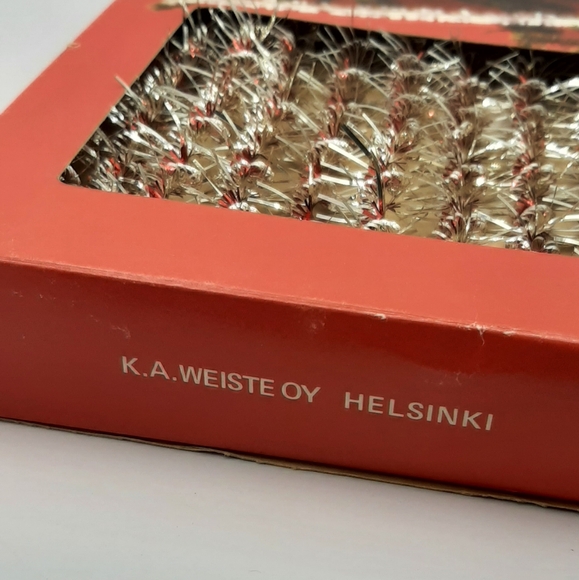 Vintage Finland Christmas Tree Garland Silver & Red Weiste Helesinki New Boxed - Picture 5 of 5